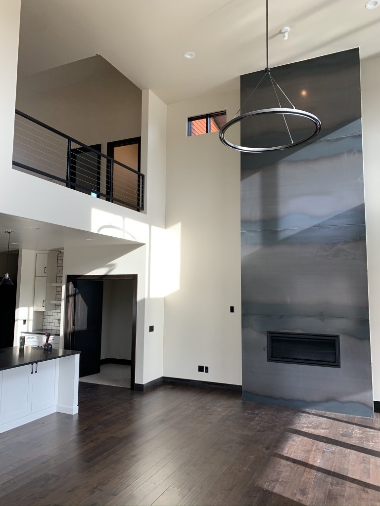 fireplace wrap - evergreen spec house